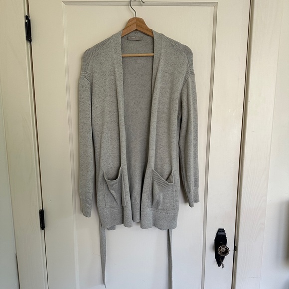 Everlane The Soft Wrap Belted Cardigan - 100% cotton, size S in heathered grey - Picture 4 of 12